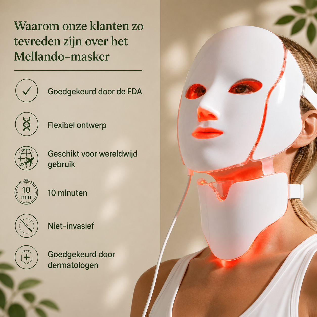 Mellando GlowMask l Lichttherapiemasker