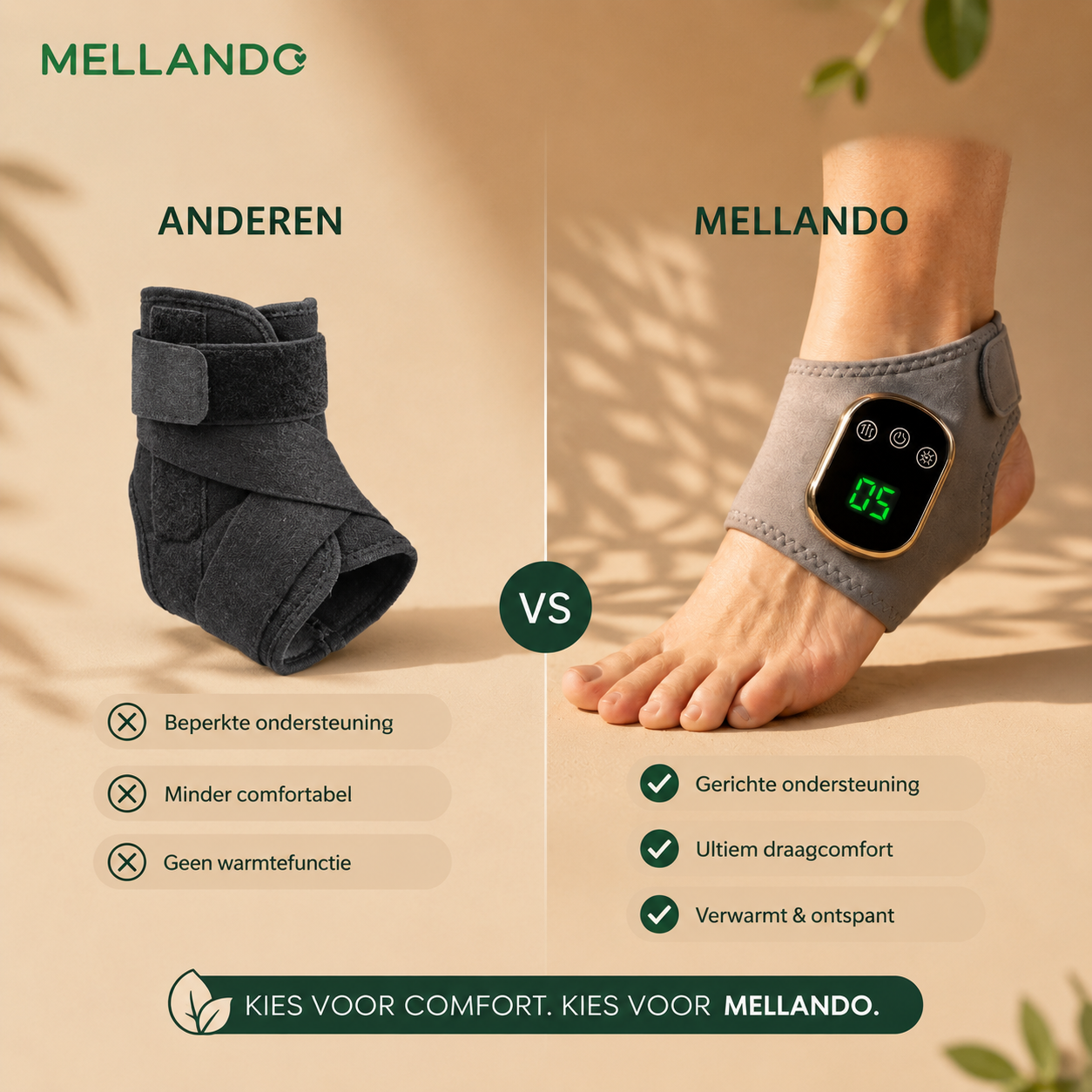 Mellando FootRelief Pro™ l Verwarmende Voet- & Enkelmassage